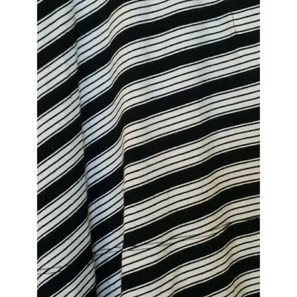 Ann Taylor LOFT Skirt Full Flare Striped Black White Elastic Waist Pull On XS - Picture 2 of 4